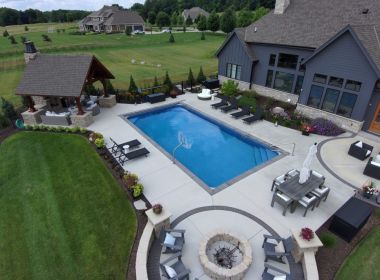 Cabana with Firepit next to Inground Pool Hartland