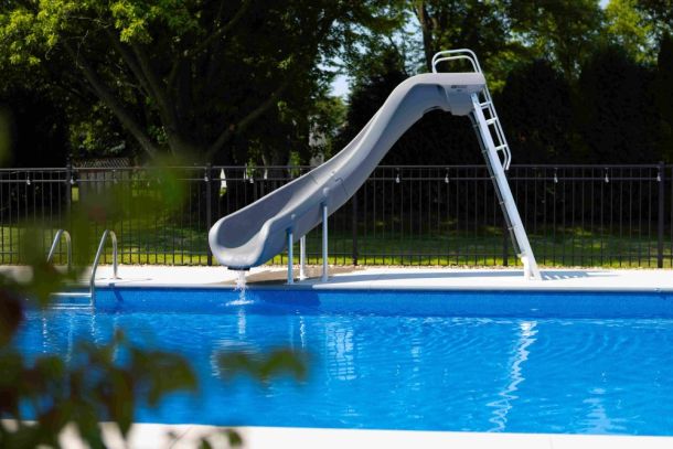 inground swimming pool water slide