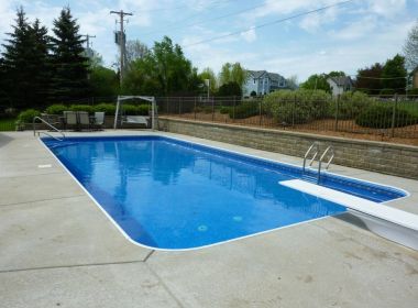 Rectangle Pool with Custom Steel Steps