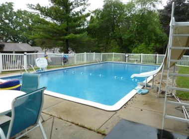 Rectangle Pool Liner Replacement with New Step