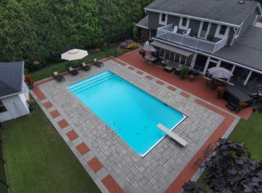 Pool Cabana with Red Brick Brookfield