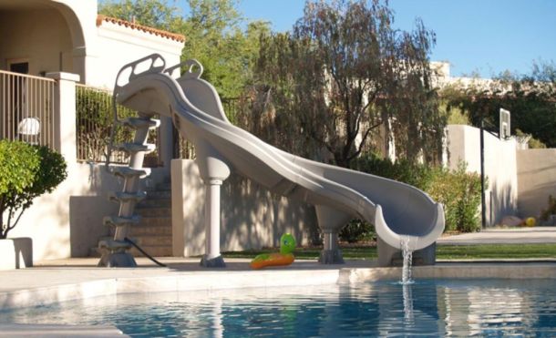 inground swimming pool water slide