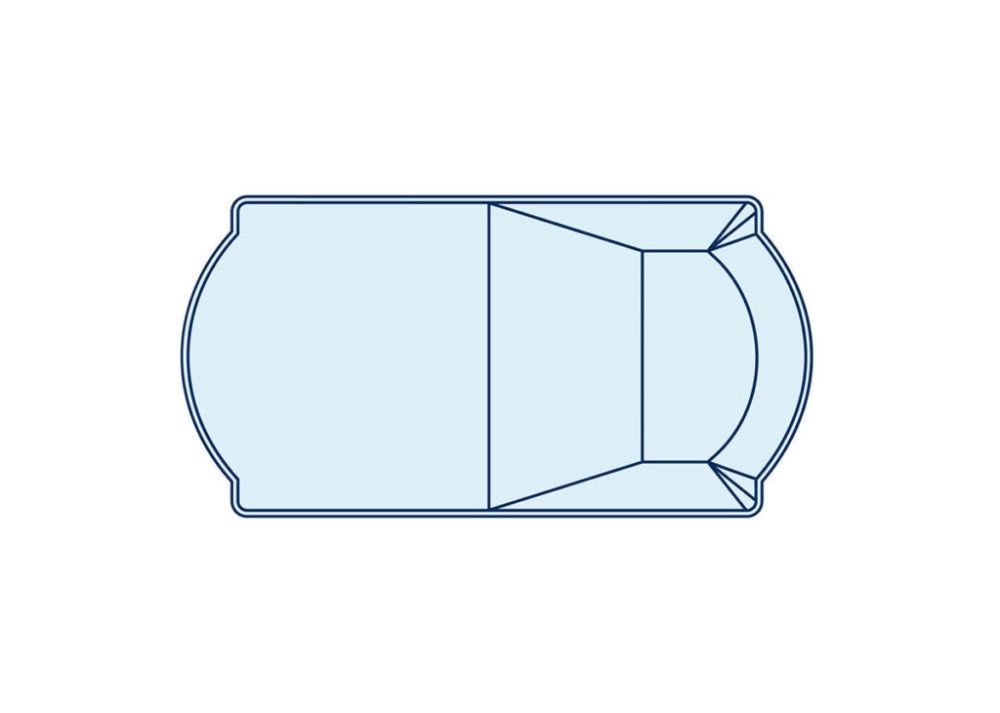 top-down view illustration of vinyl liner roman pool shape