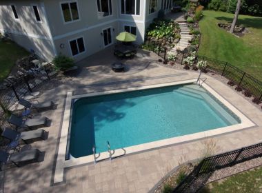 Custom Pool Pavers with Step and Bench