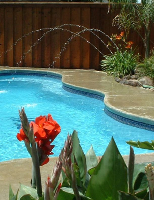 inground swimming pool water streams water features